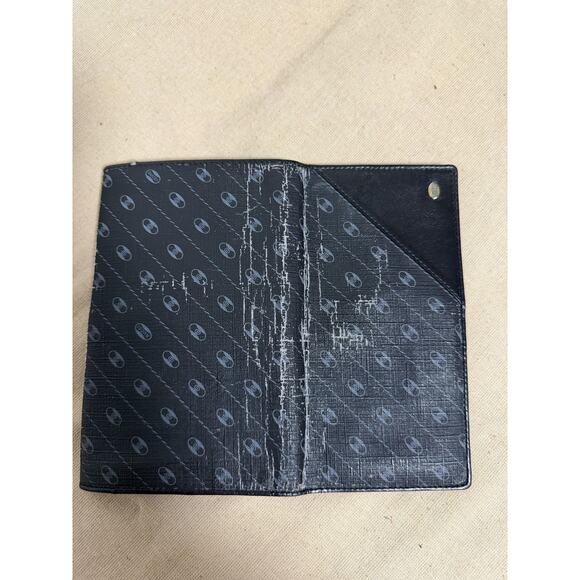 Vintage Gucci Wallet Womens One Size Black Leather Canvas Logo Trifold Italy - Picture 6 of 14